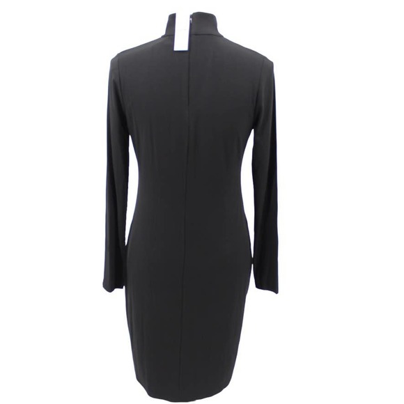 White House Black Market Petite Mock Neck Knit Long Sleeve Dress Button WHBM PS - Picture 3 of 4